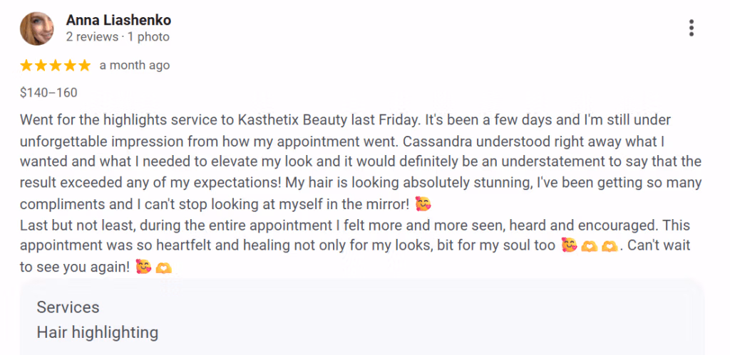 Five Star Google Client Review